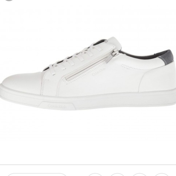 calvin klein white slip on shoes